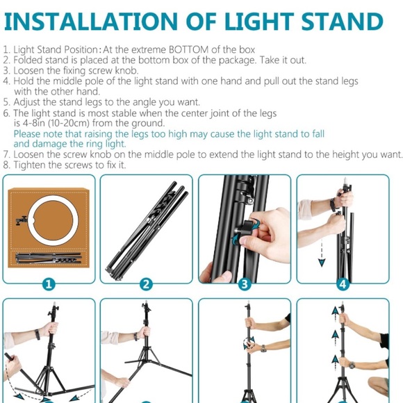 Ring Light Kit:18"/48cm Outer 55W 5500K Dimmable LED Ring Light, Light Stand - Picture 3 of 4